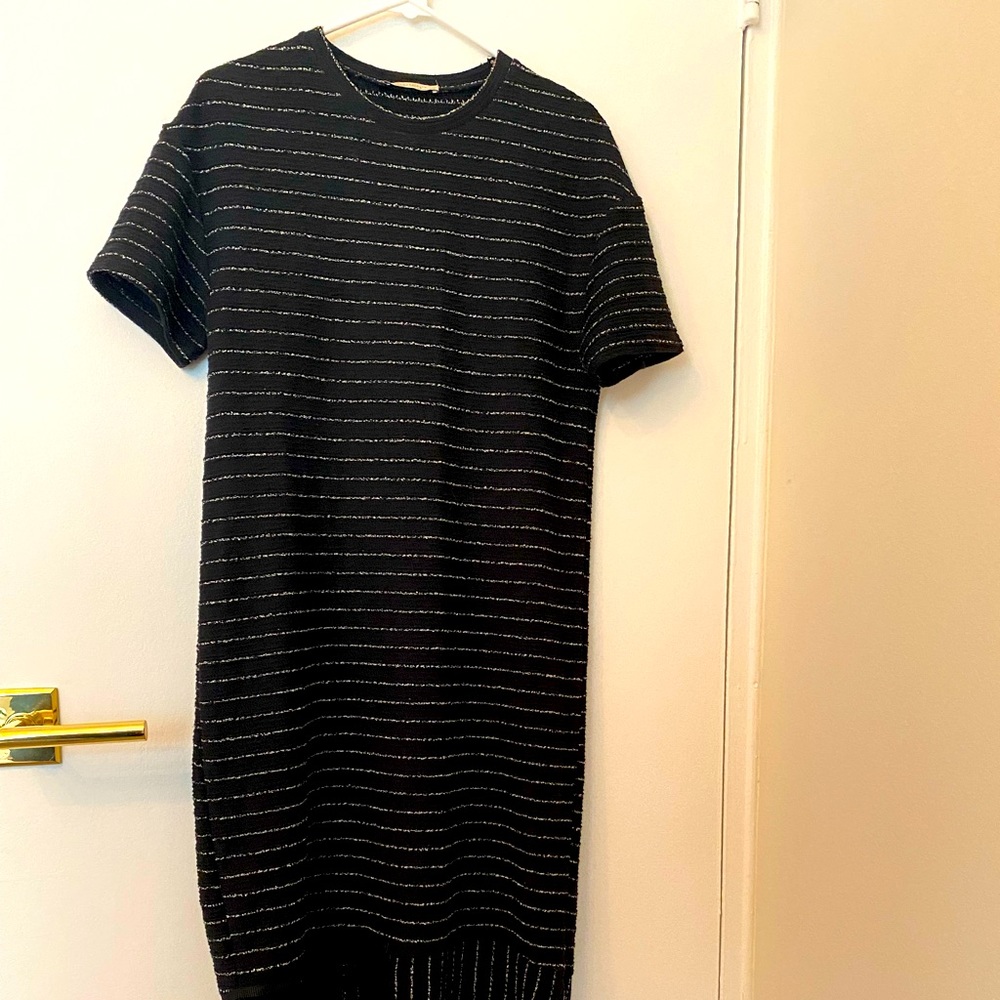 Black & white stripes long ZARA dress, Short sleeves